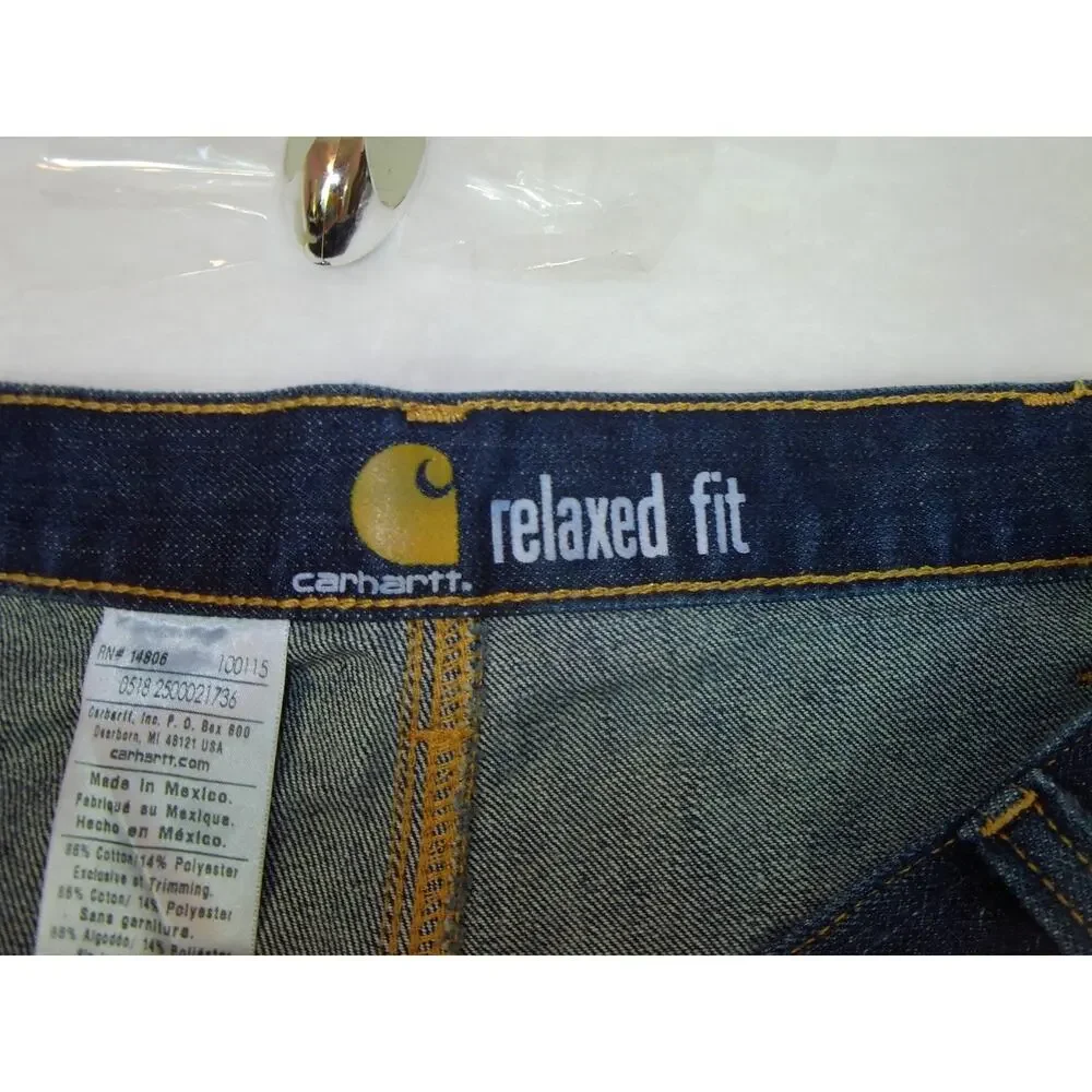 Carhartt Jeans‎ Mens 38x30 Blue Relaxed Fit Workwear Carpenter Utility Pockets